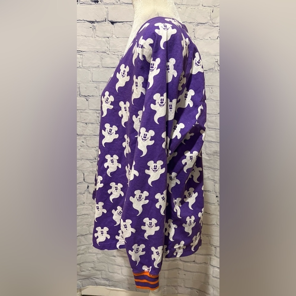 Disney Long Sleeve Top Womens Mickey Mouse Ghosts Halloween Purple Size XL - Picture 3 of 7